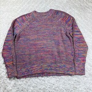 GAP Sweater Women's Medium Colorful Multi Marl Knit Sweater Crew Rainbow Boho